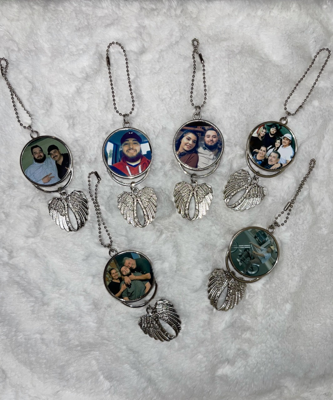 Memorial Angel Wing Charm – Personalized Photo Car Charm