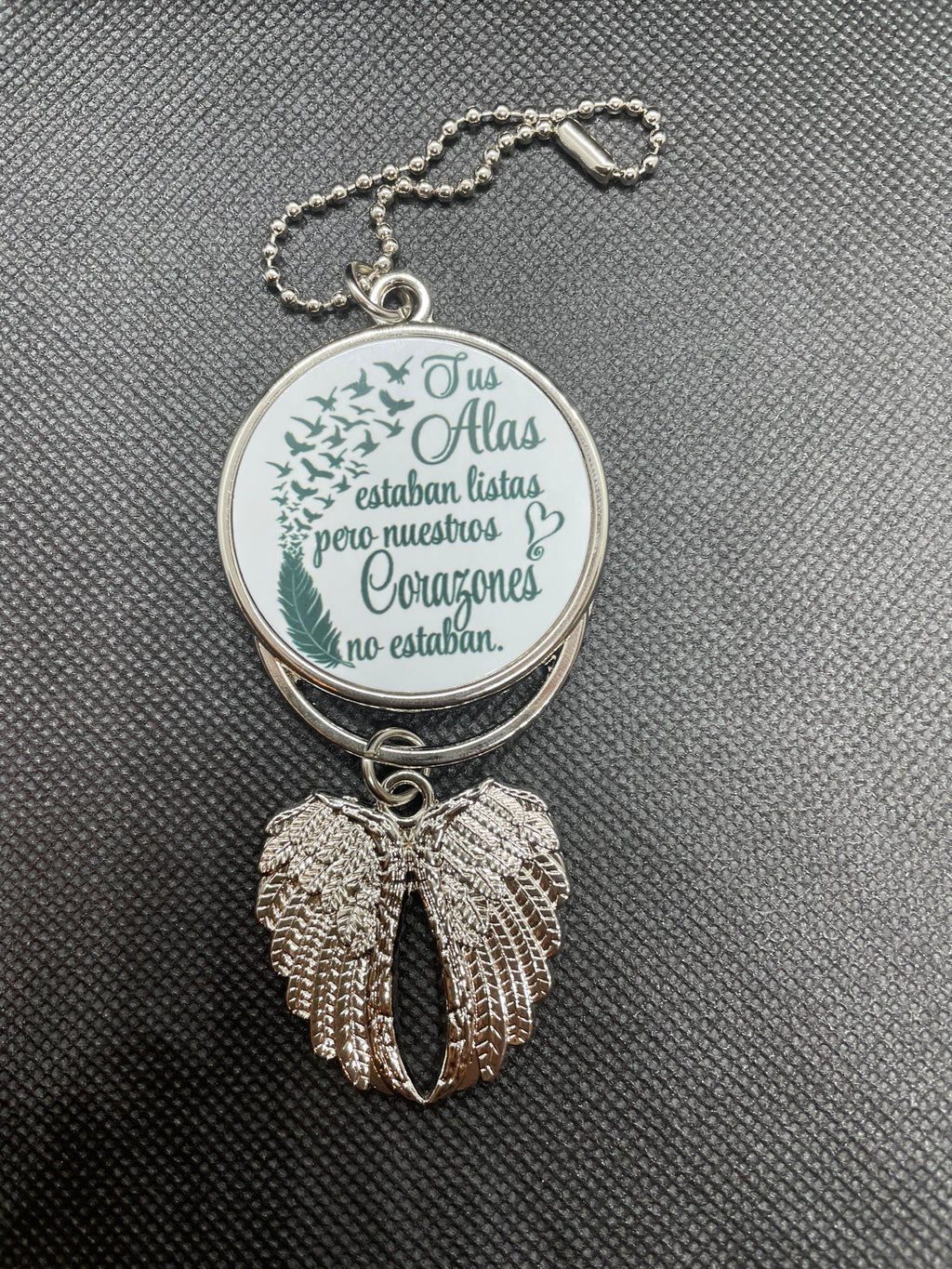 Memorial Angel Wing Charm – Personalized Photo Car Charm