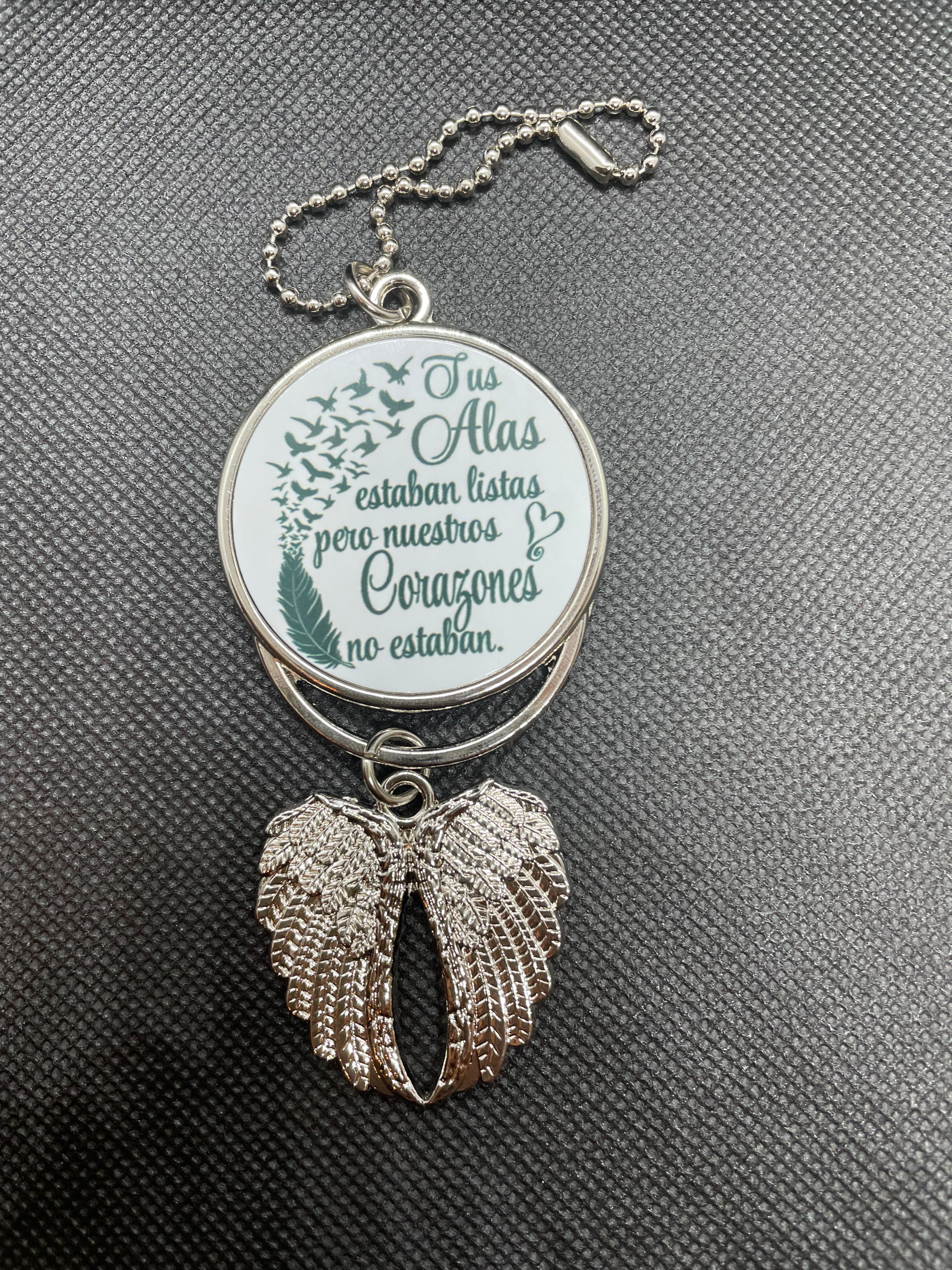 Memorial Angel Wing Charm – Personalized Photo Car Charm